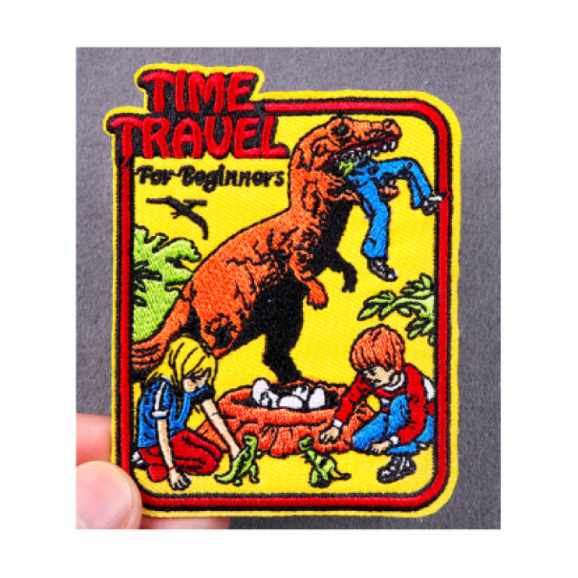 Nášivka nažehlovací Time Travel For Beginners 7,1x9,1 - barevná