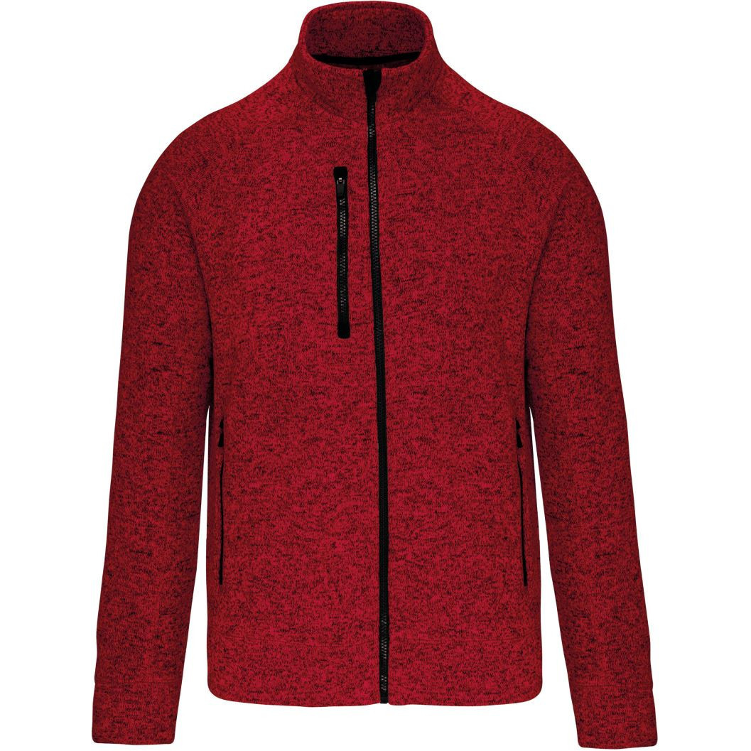 Pánská bundová mikina Kariban Full zip heather jacket - červená, M