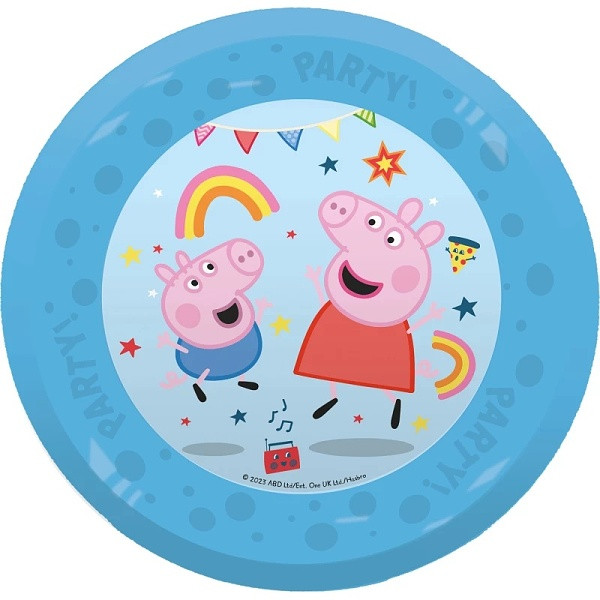 Talířek plastový opakovaně použitelný Prasátko Peppa 21cm 4ks