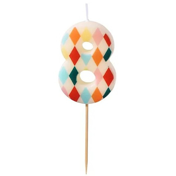 Svíčka narozeninová cirkus číslo 8, 5,5cm