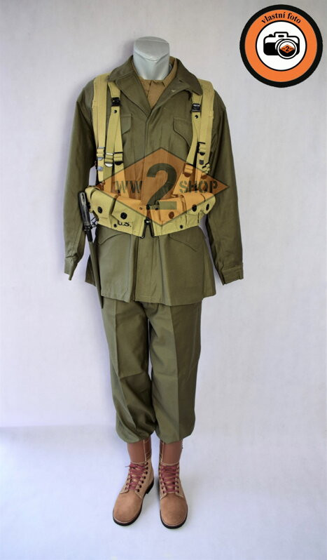 US střelec Garand s usárnou- M43, velikost blůzy velikost 38, velikost kalhot M43 velikost 30, velikost košile M37 velikost L