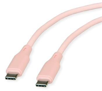 Roline USB 2.0 kabel USB C(M) - USB C(M), silikon, 60W, 1m, růžový