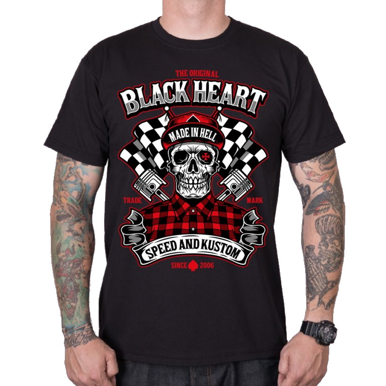 BLACK HEART Speed and Kustom černá - M