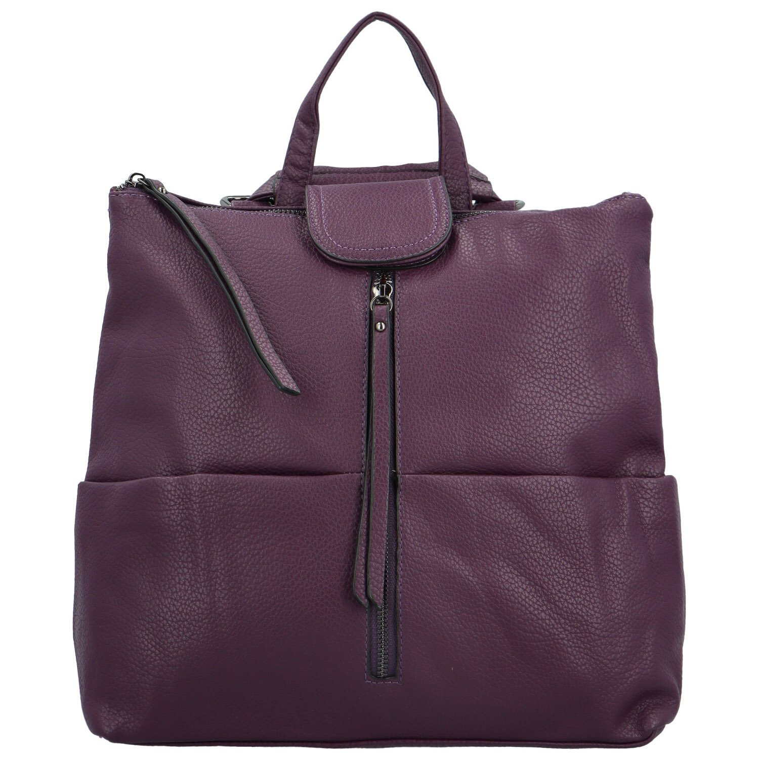 Trendy dámský koženkový kabelko-batoh Siwana, fialový