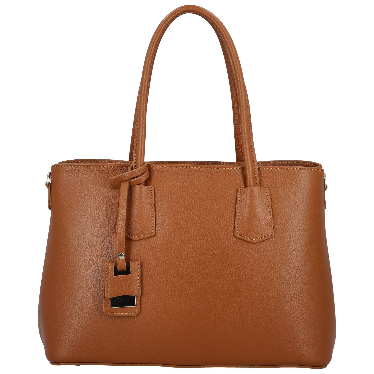 Elegantní dámská kožená kabelka do ruky Selina, koňaková