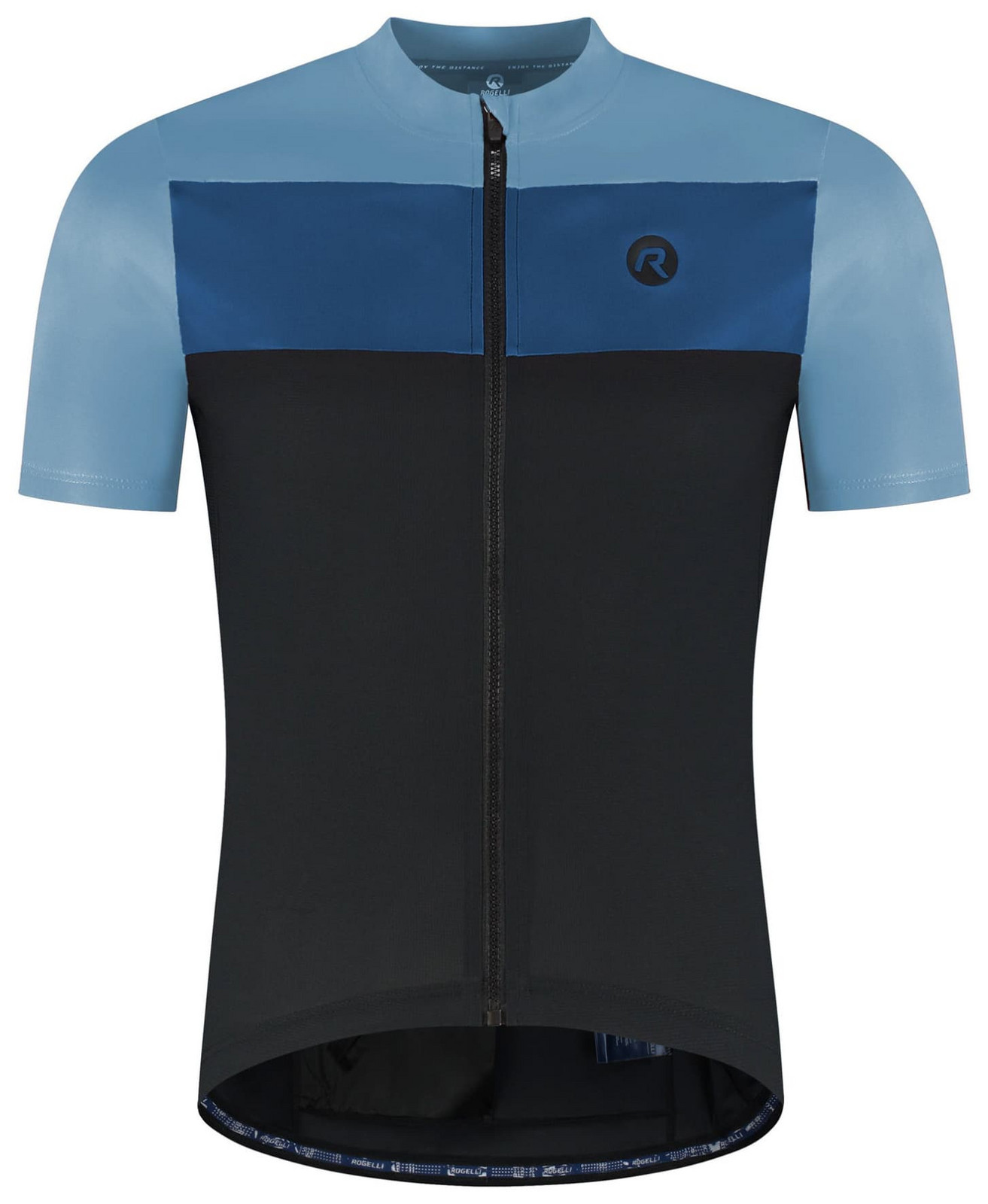Cyklodres Rogelli CORE BLOCK s krátkým rukávem, modro-černý XL