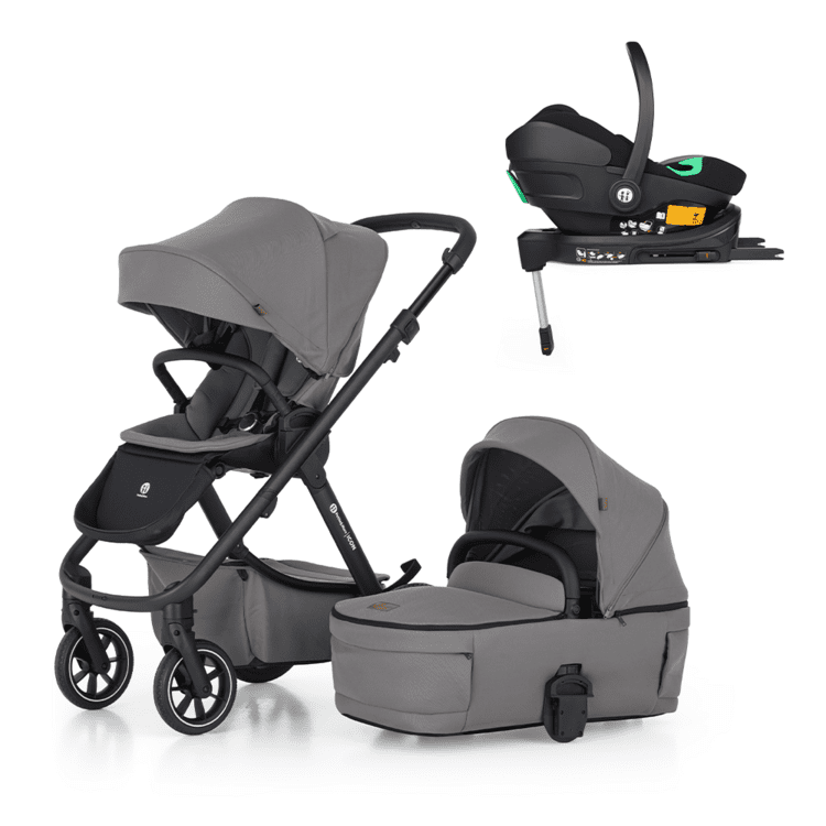 PETITE&MARS Kočárek kombinovaný ICON 2v1 Dove Grey LITE RWS + Core Pro i-Size Black Grey + Báze 2025