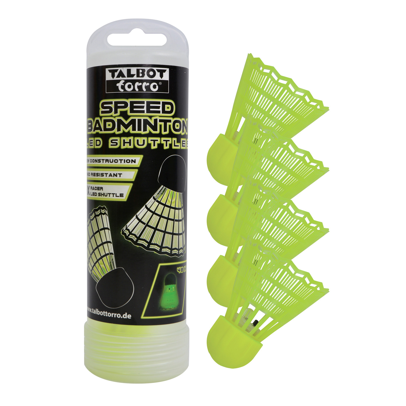 Speed badmintonové míčky TALBOT TORRO LED 4ks