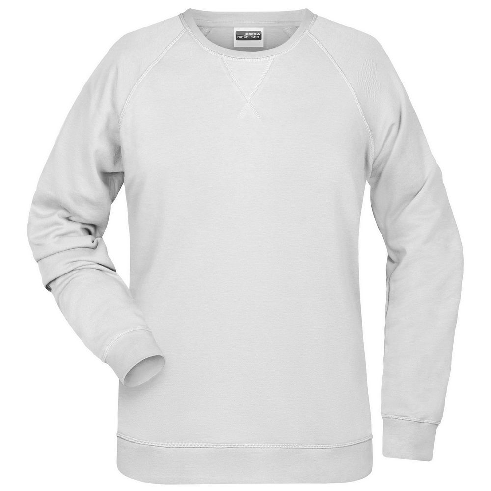 James & Nicholson (Daiber) Dámská mikina bez kapuce z biobavlny 8021 - Bílá | L