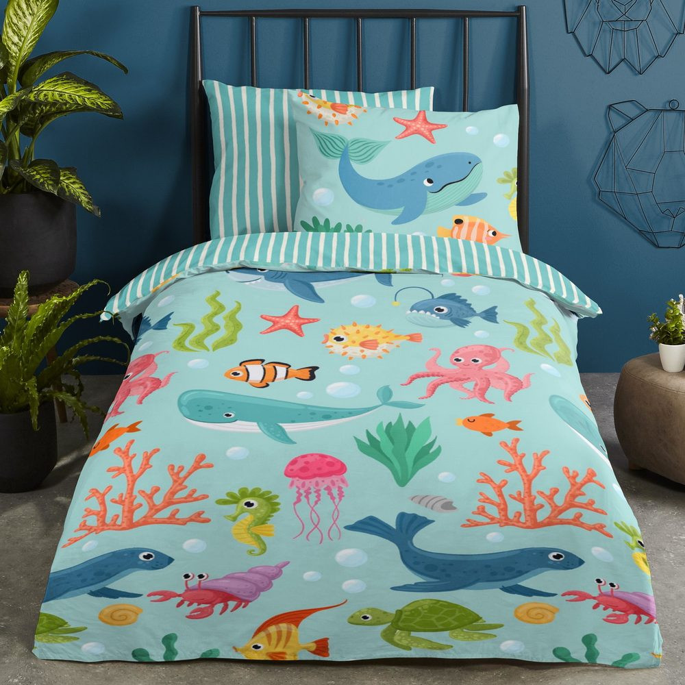 Good Morning Povlečení Good Morning 100% bavlna Ocean 140x200/70x90 cm