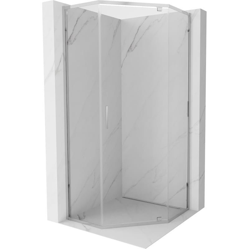 MEXEN Exo sprchová kout pětiboký křídlový 90 x 90 cm, transparent, chrom 812-090-090-01-00