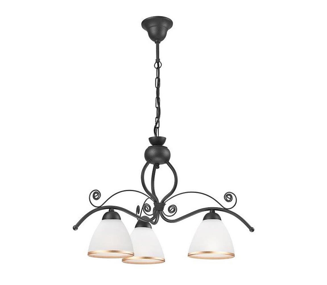 Lustr na řetězu RETRO II 3xE27/60W/230V antracit