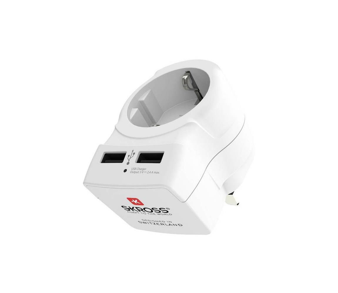 PA28USB - Cestovní adaptér pro UK 230V + 2x USB port