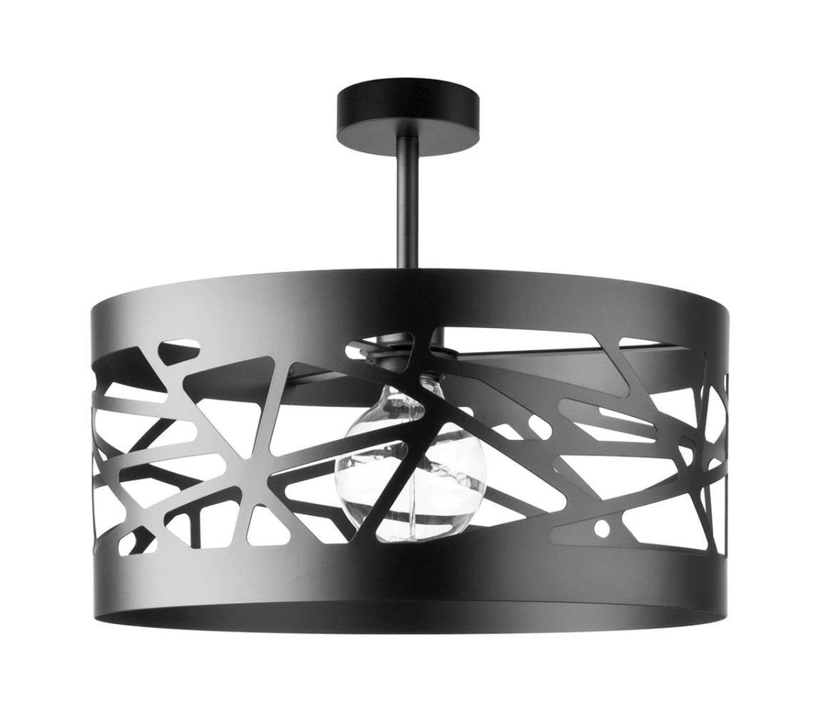 Lustr na tyči MODUL FREZ 1xE27/60W/230V pr. 39 cm černá