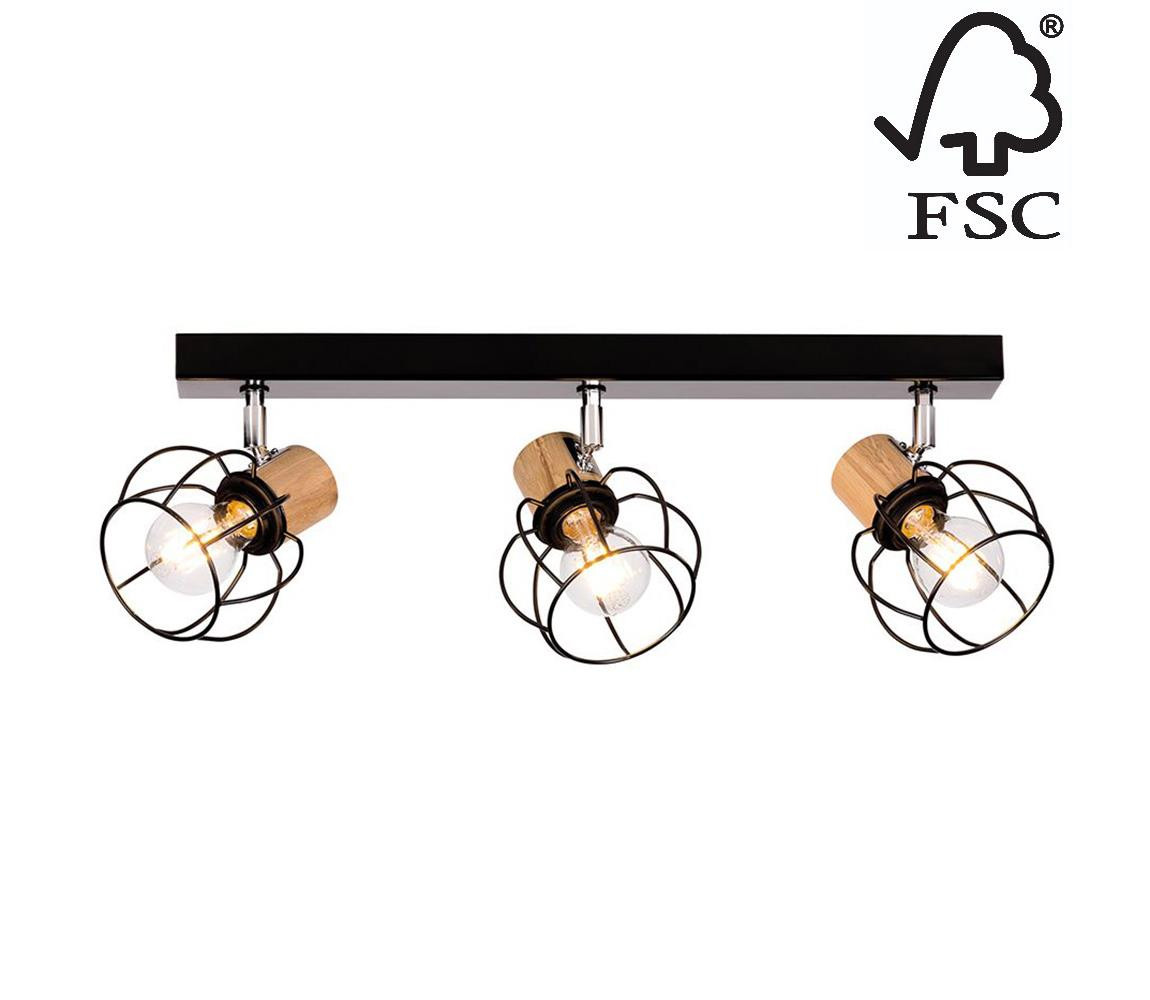 26114304 - Stropní bodové svítidlo PHIPHI 3xE27/60W/230V dub