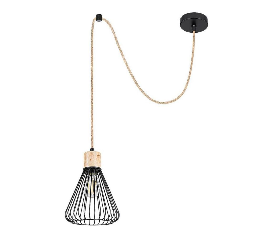 Rabalux Rabalux 3148 - Lustr na lanku FARFALLE 1xE27/40W/230V černá/buk