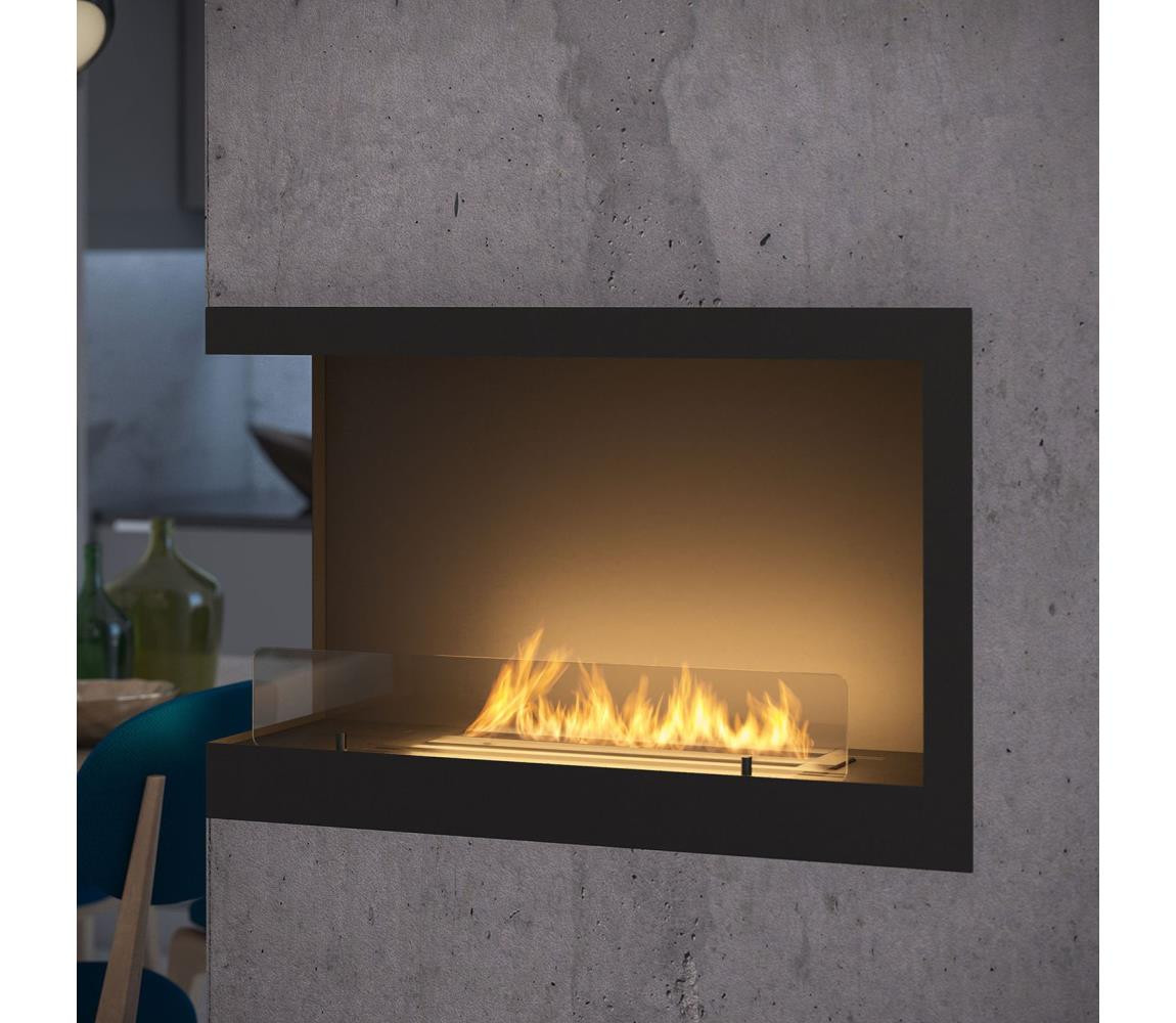 InFire InFire - Rohový BIO krb 84x54 cm 3kW černá