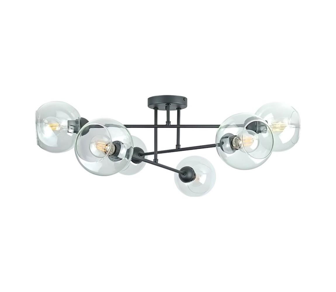 Keter Lighting Lustr na tyči VASCO 6xE27/60W/230V černá/čirá