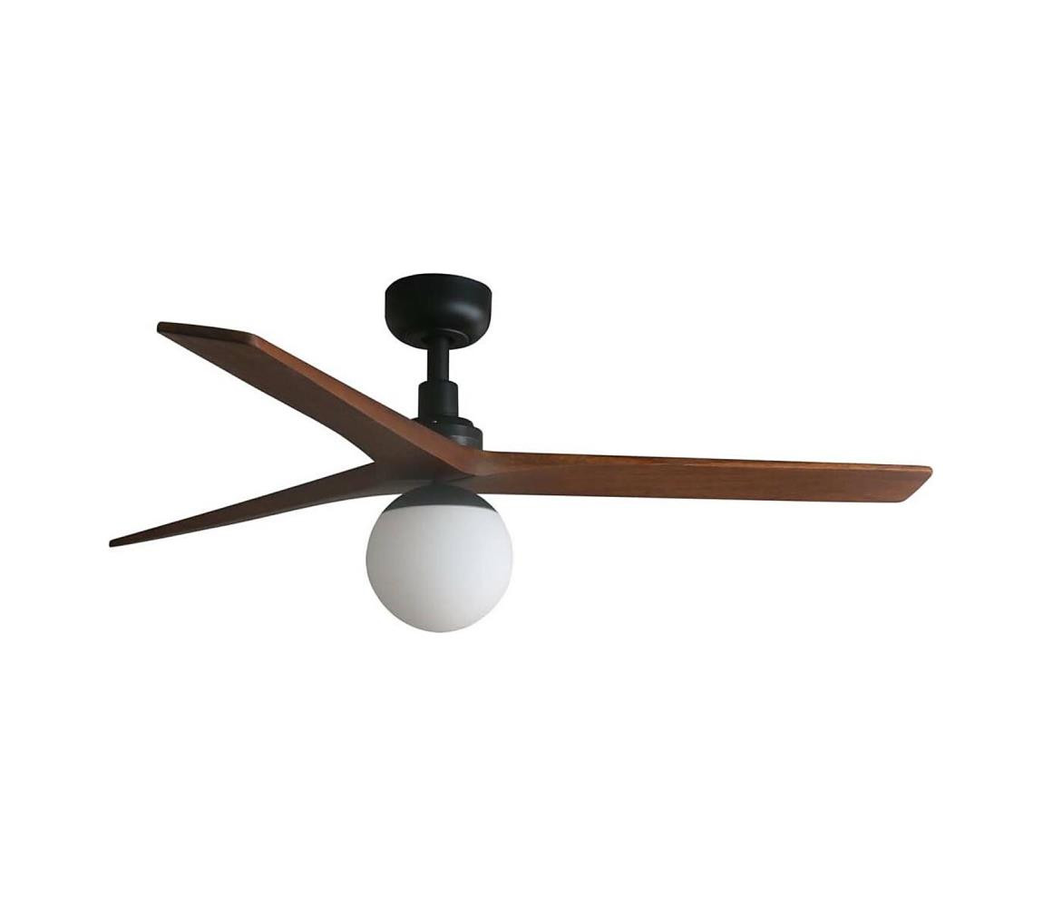 FARO Barcelona FARO 34277WT-11L - Str. vent. KLIM M 1xE27/15W/230V dřevo/černá pr. 125 cm WT+DO