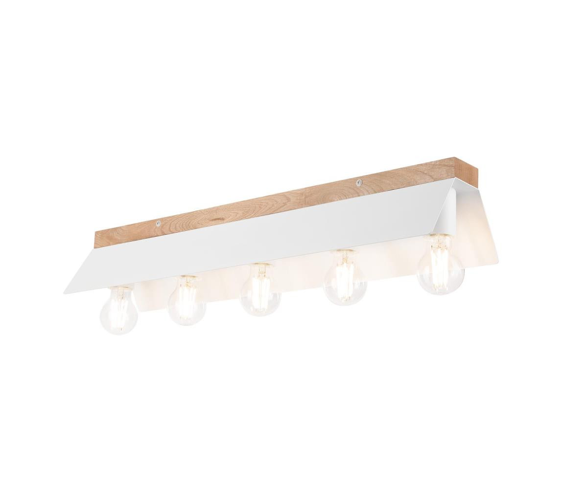 Stropní svítidlo ESME 5xE27/15W/230V bílá/dub