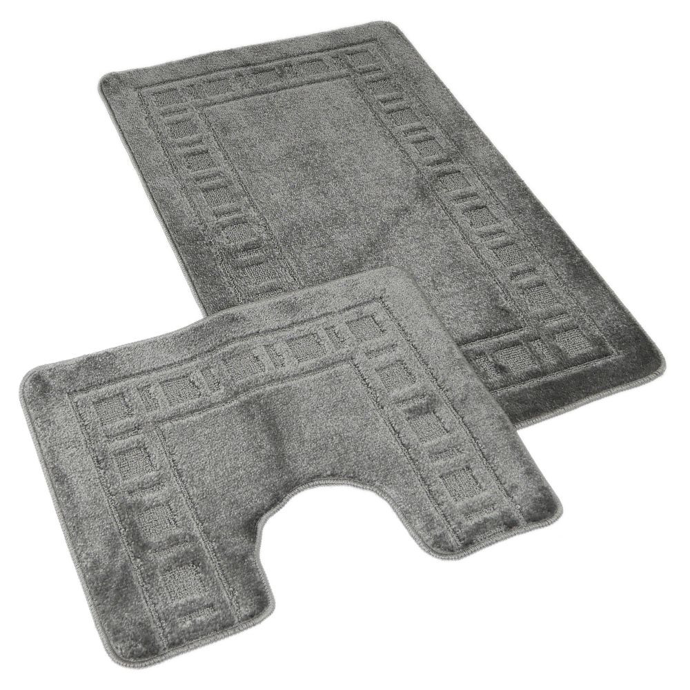 Kvalitex Koupelnová a WC předložka 60x100 + 60x50 cm - Rám šedý