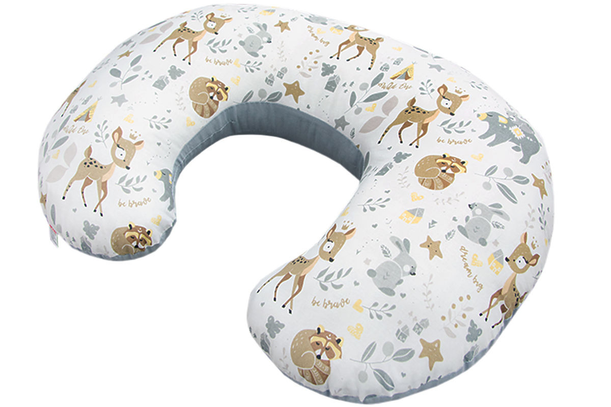 Kojící polštář Lesní zvířátka - šedá