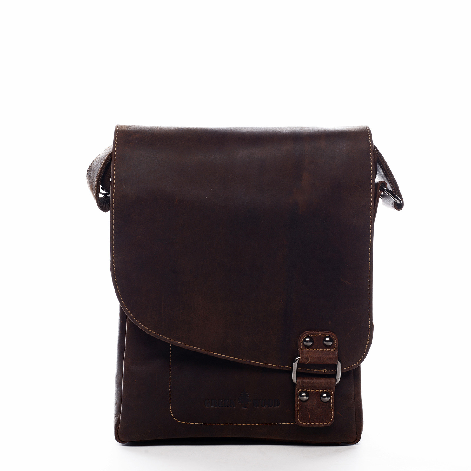 Pánská kožená taška hnědá - Greenwood Maroon Two hnědá