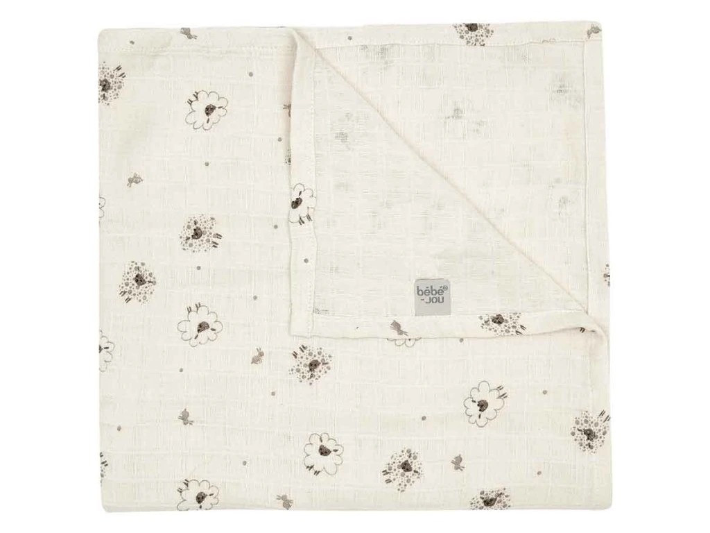 Bebe-Jou Mušelínová plenka 110x110 cm Tiny Sheep
