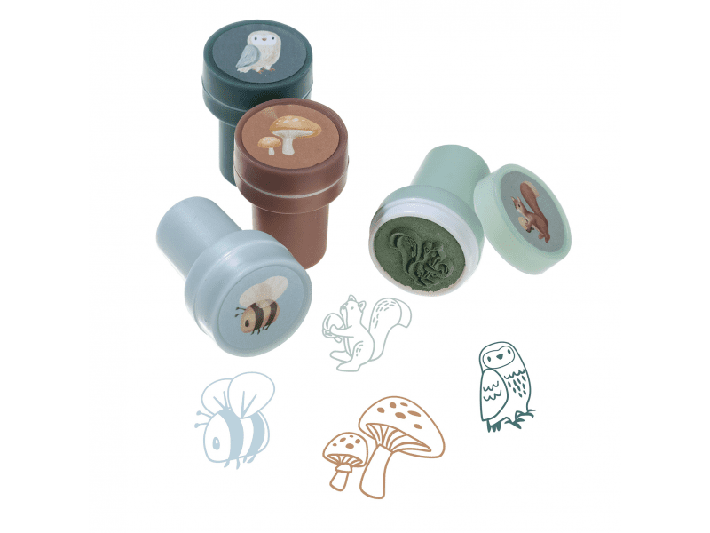 Little Dutch Razítka samobarvicí 16 ks Forest Friends