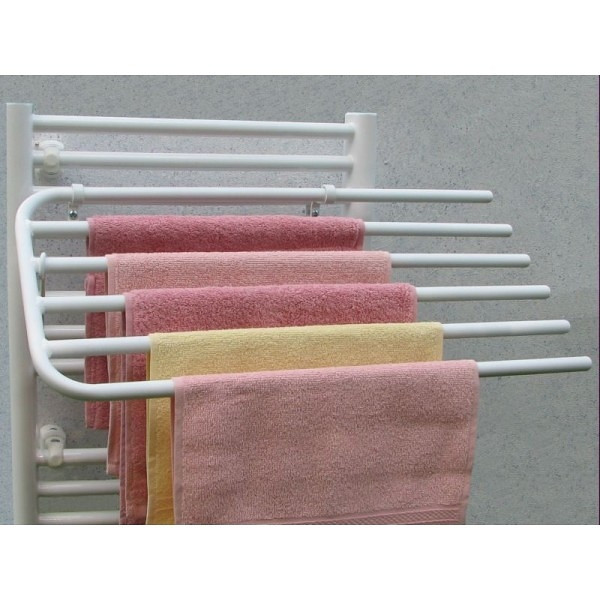 České sušáky Sklopný sušák ručníků V560 na koupelnové otopné těleso, bílý, 60 cm/5 ručníky