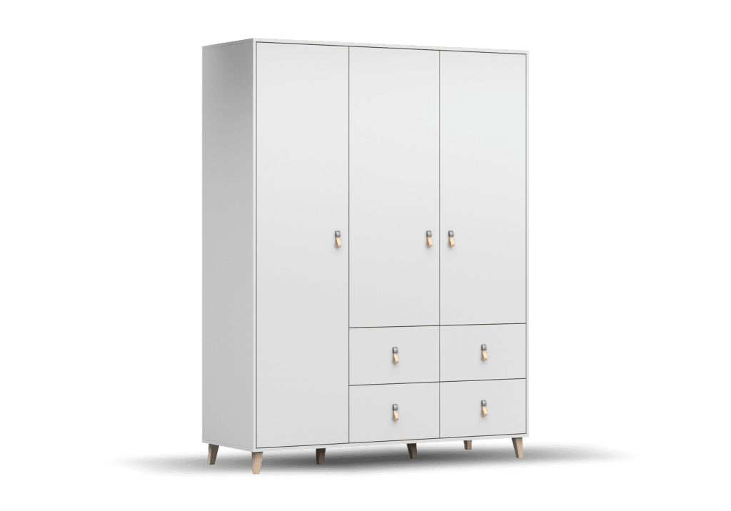 IDZ Šatní skříň FIGO 4S3D 19, 150 cm Bílá