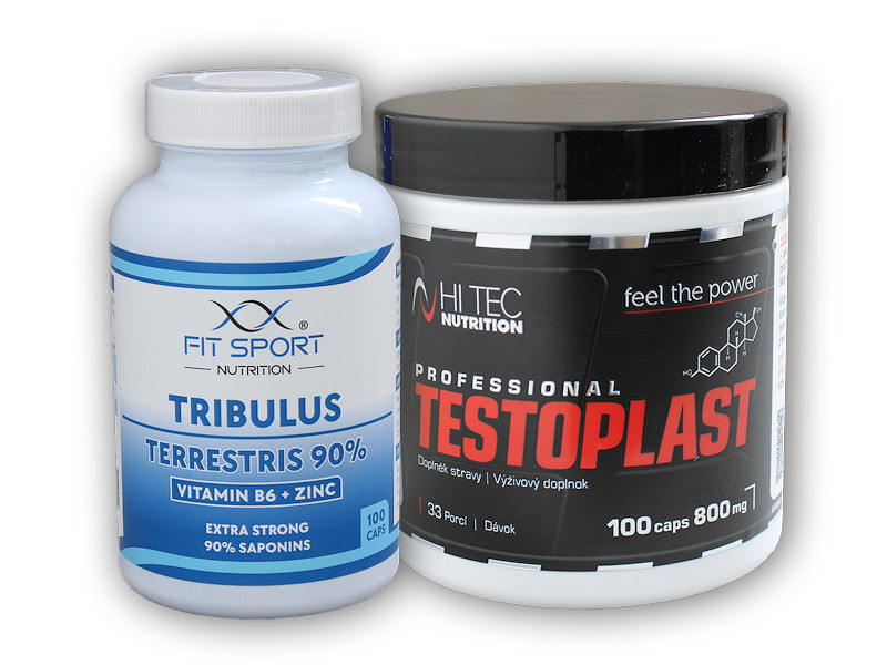 FitSport Nutrition Tribulus 90% + B6 + Zinc 100 kapslí + Testoplast 800mg 100 kapslí