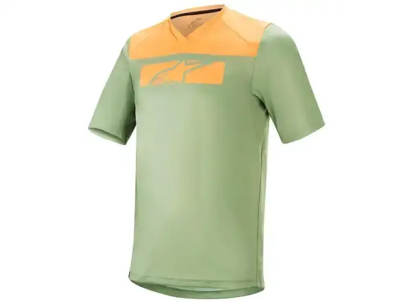 Alpinestars Drop 4.0 pánský dres krátký rukáv Green Steel/Tangerine vel. L