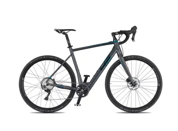 4Ever Engrave Pro gravel odlehčené elektrokolo Titan/Metal Blue vel. 52 cm
