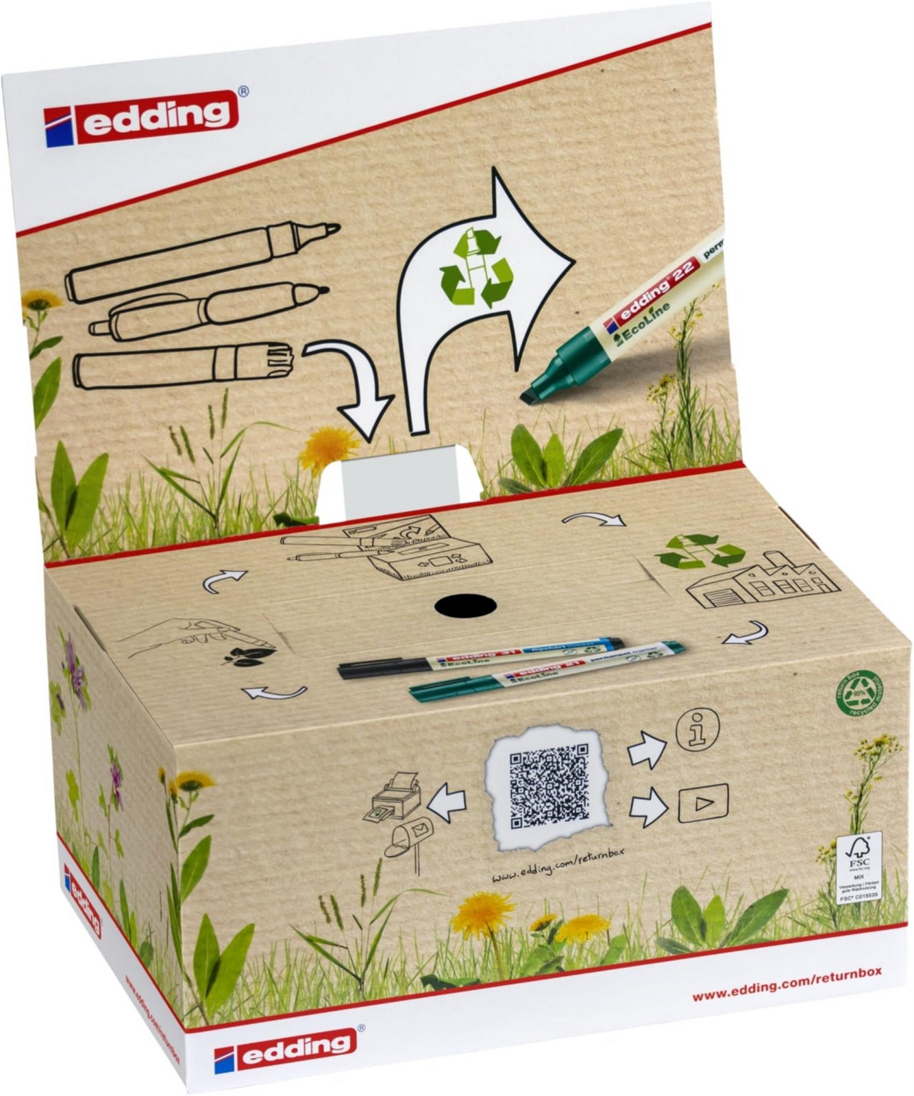 Sběrný box edding pro zpětný odběr psacích potřeb