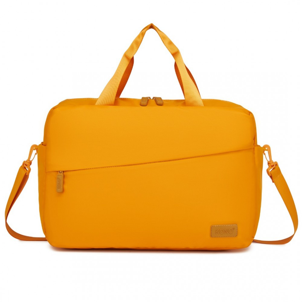 Voděodolná cestovní taška s přihrádkou na notebook KONO – žlutá