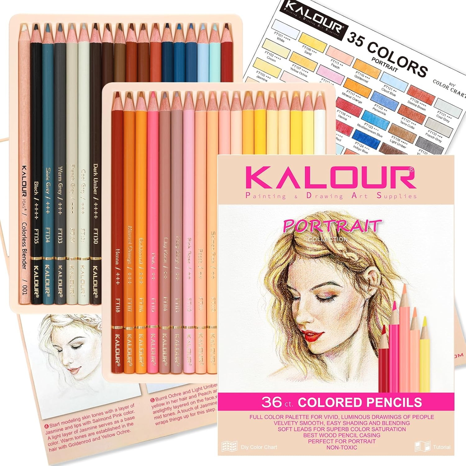 Top model Kalour, ?KP-FS036, sada pastelek, skin/pleťové odstíny, 36 ks