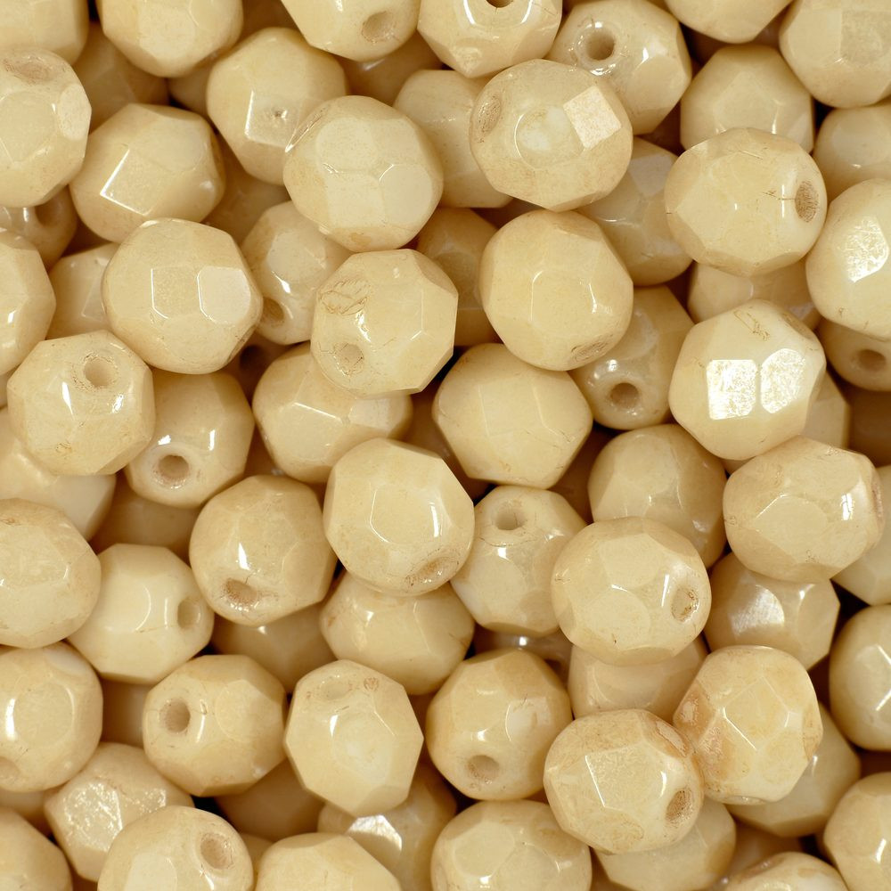 Manumi české broušené korálky 6mm Luster Opaque Champagne - 150 ks