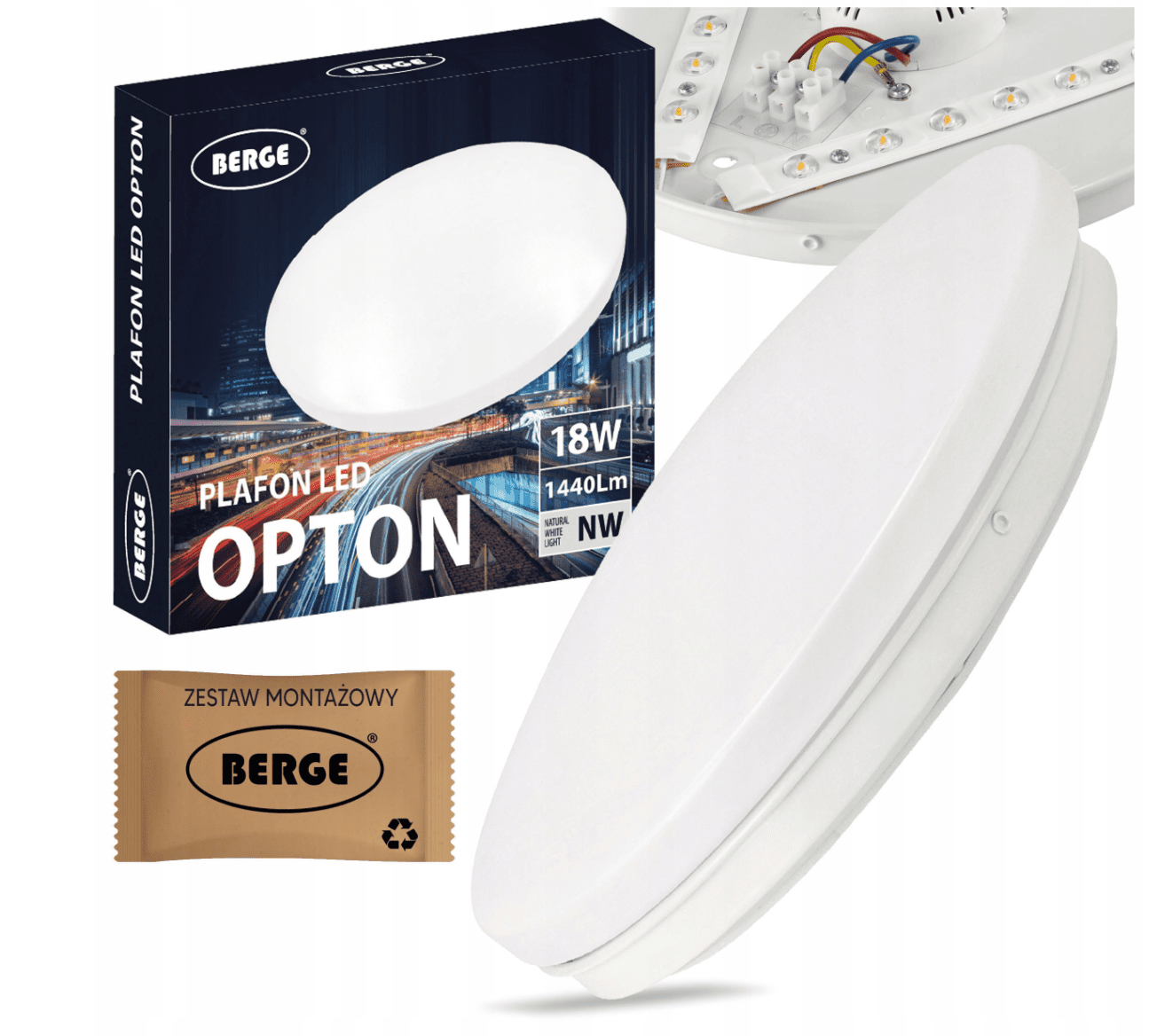 Berge Přisazený LED stropní panel 18W 1440lm Kulatý SZ MP0321