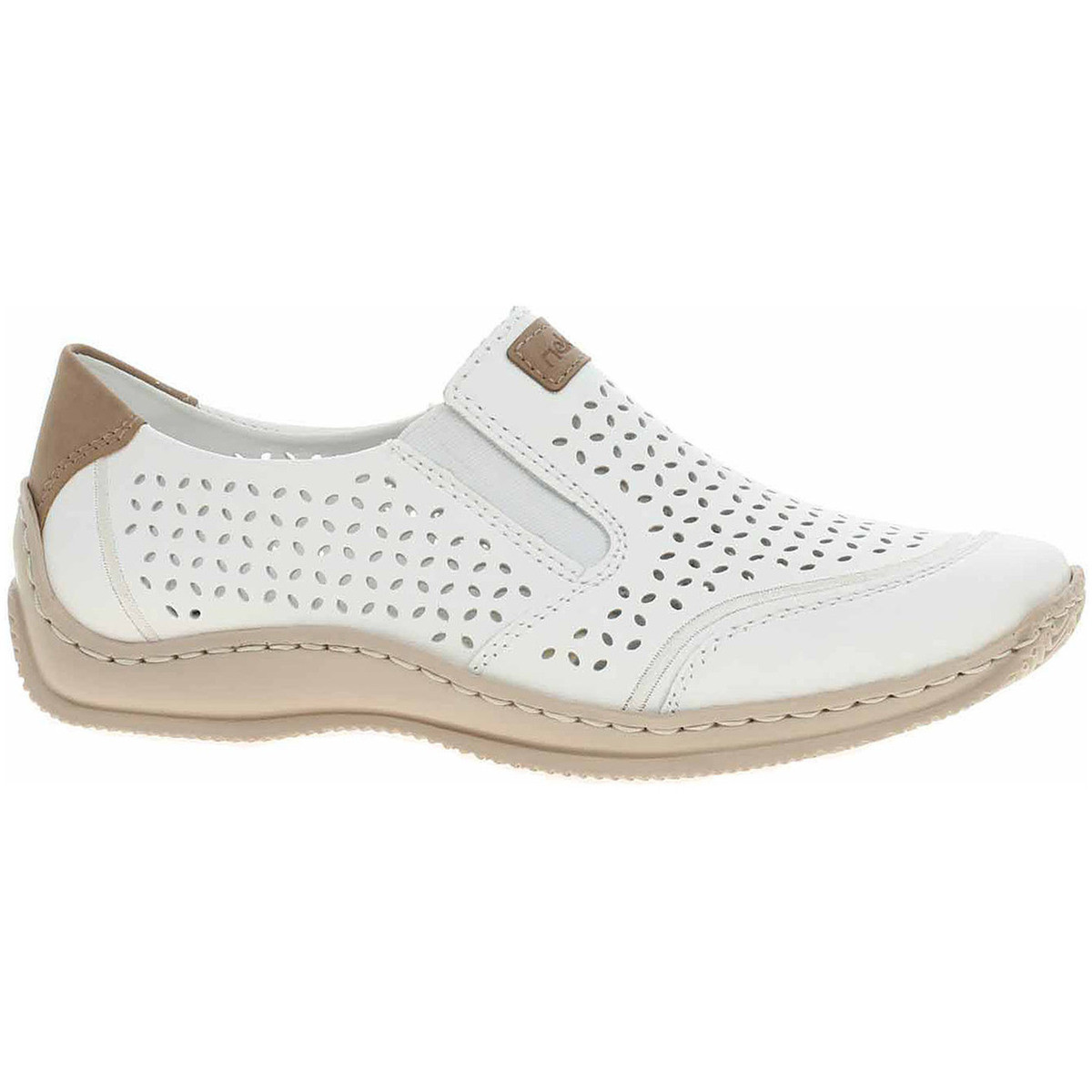 Rieker  Dámské mokasiny  L1792-80 weiss  Bílá