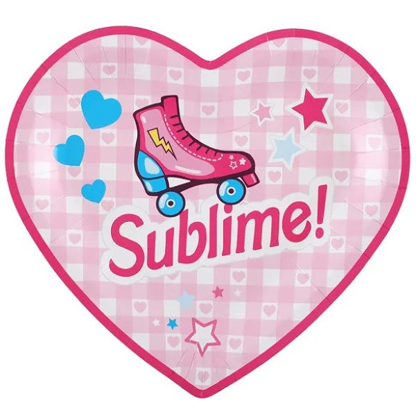 Talíře papírové srdce Girly 23x20 cm 10 ks