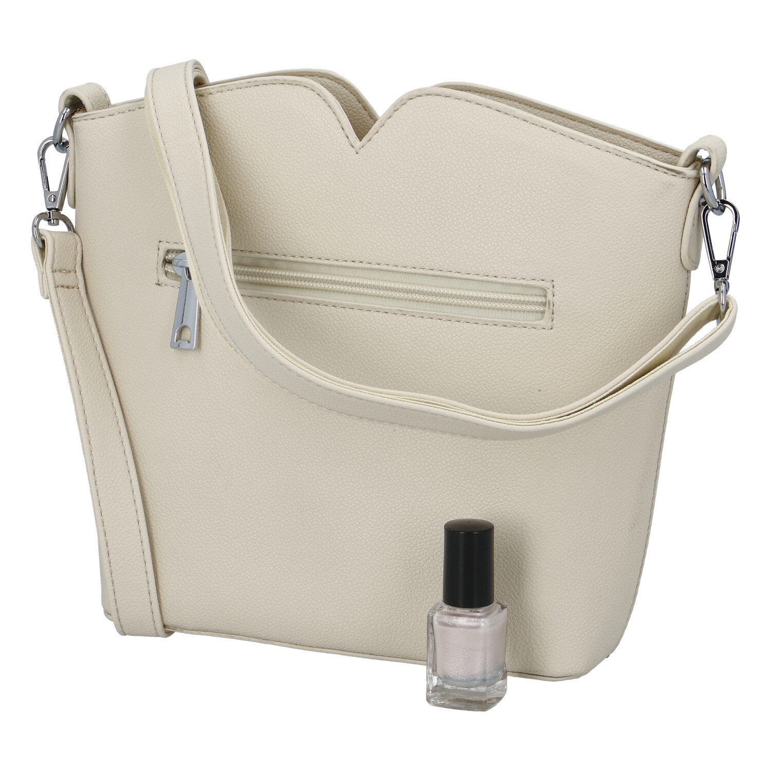 Praktická dámská koženková kabelka Ankica, béžová