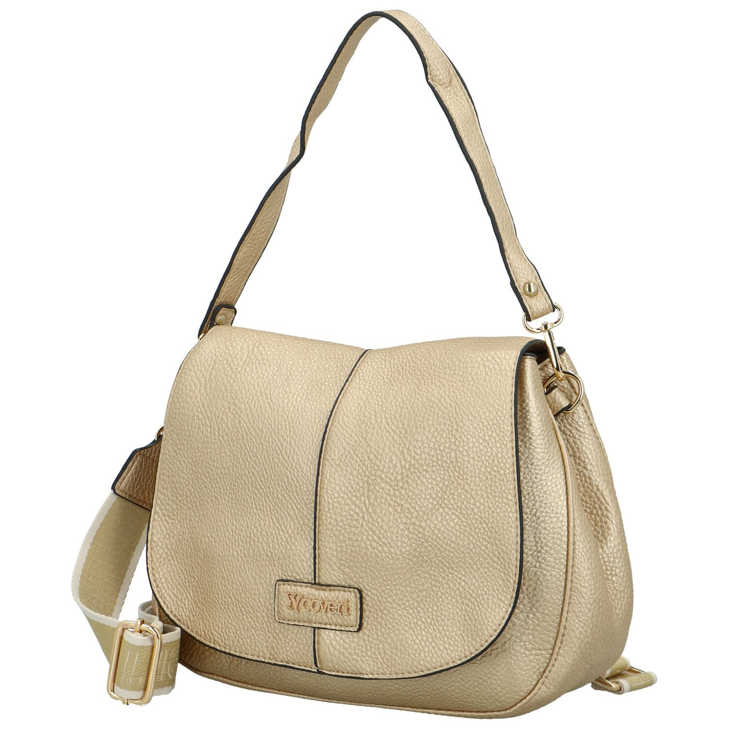 Trendy dámská koženková kabelka na rameno Coveri Grayson new, zlatá