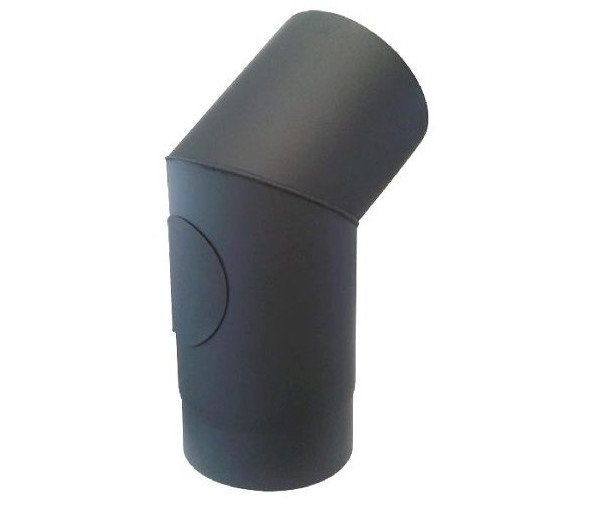 Koleno kouřové 45° s otvorem černé silnostěnné - 130mm