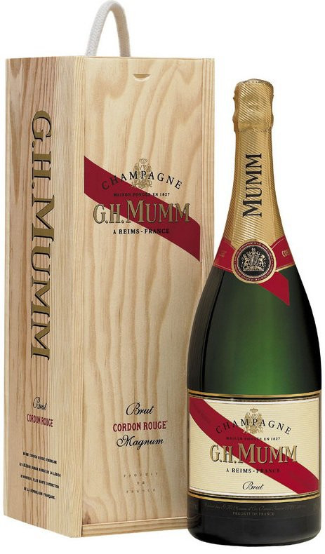 Ručně psaný vzkaz: Mumm Cordon Rouge Brut 1,5l 12% Dřevěný box