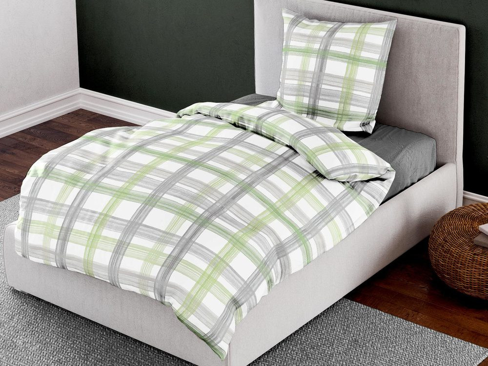 Bierbaum krepové povlečení 6958 Nika zelené 140x200/70x90 cm