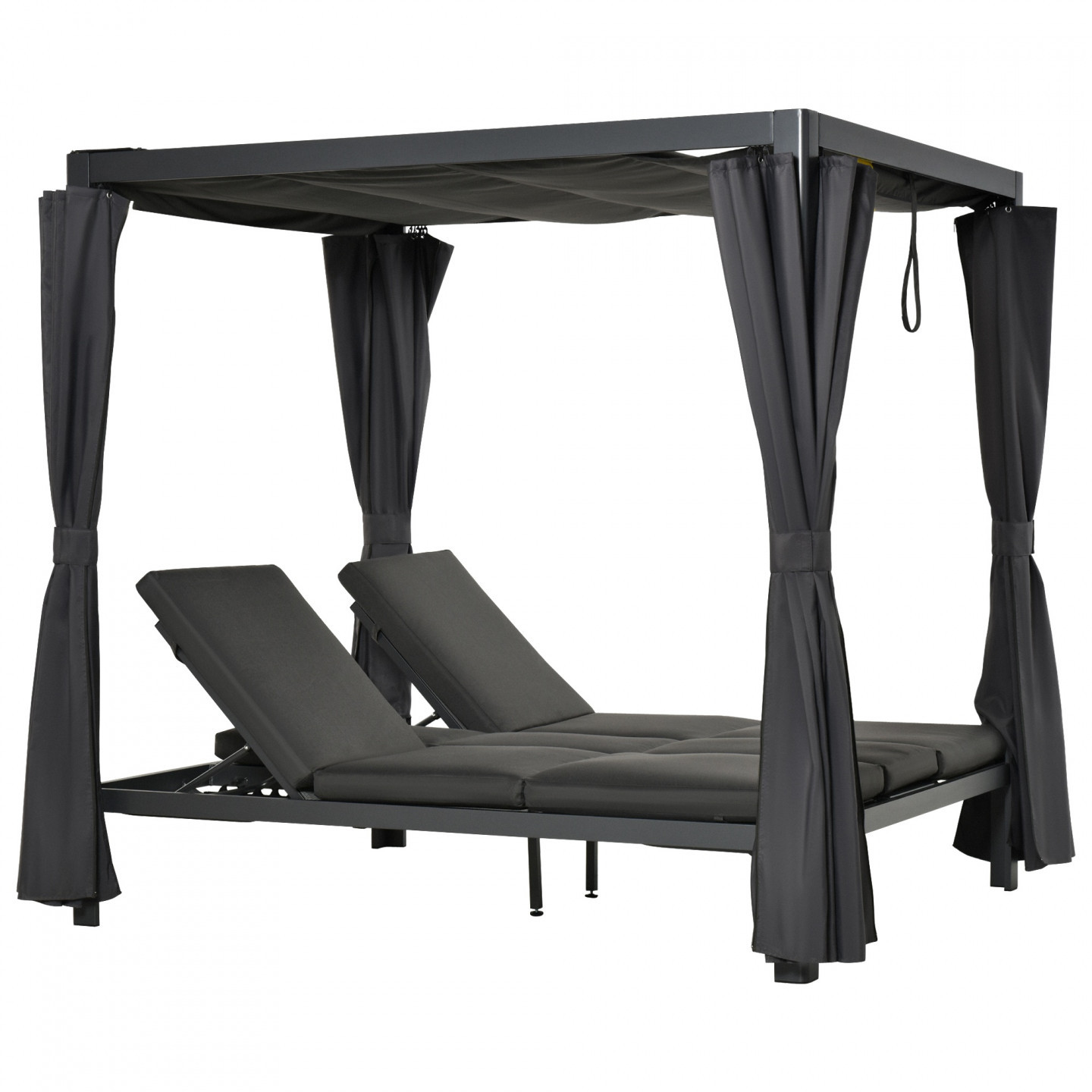 Goleto Zahradní lehátková sestava s pergolou a baldachýnem | šedá