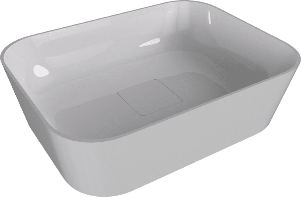 POLYSAN BANERA SQUARE umyvadlo na desku, litý mramor, 50x36cm, bílá 14596