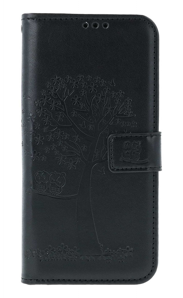 Pouzdro TopQ Samsung A15 knížkové Černý strom sovičky 130610