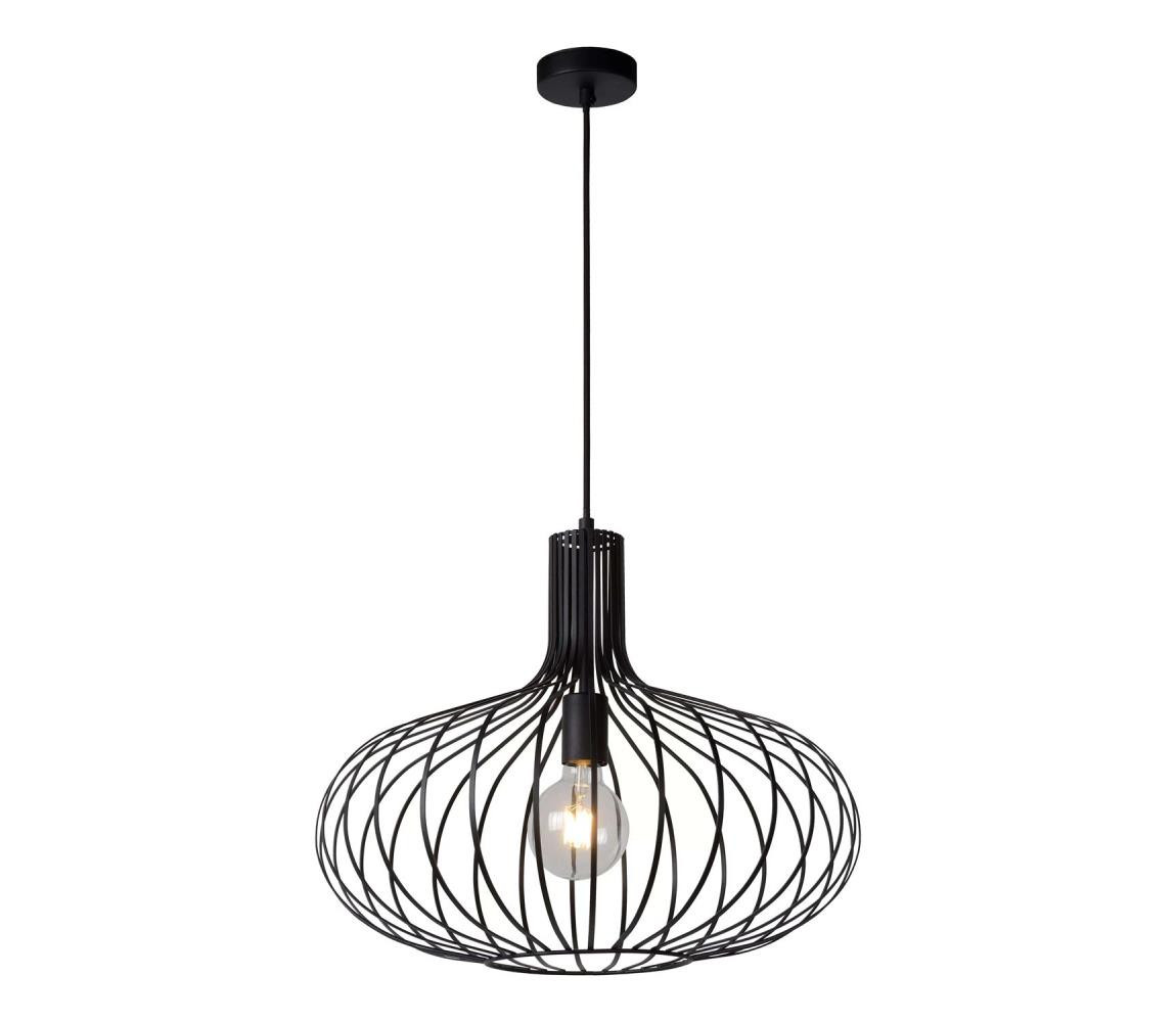 Lucide Lucide 78374/50/30 - Závěsné svítidlo MANUELA 1xE27/60W/230V černé 50 cm